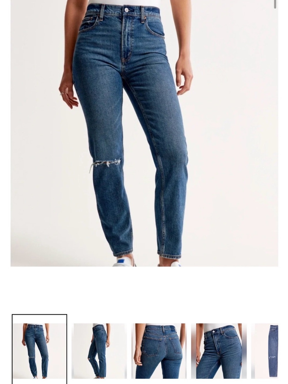 Abercrombie & Fitch Women's Dark Blue Straight-Leg Jeans